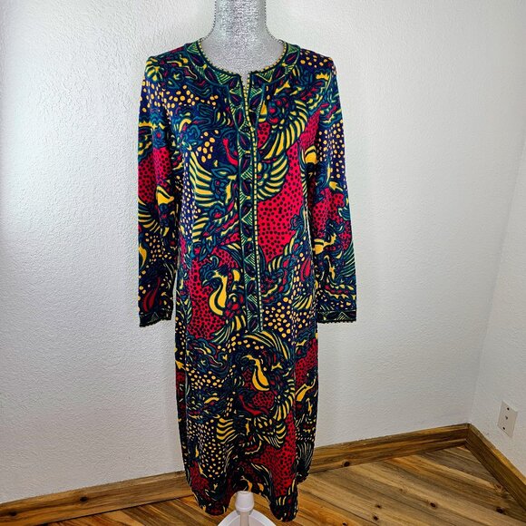 GOLDWORM Rare Vintage 70's Modern Art Italian Wool Dress - Picture 12 of 14